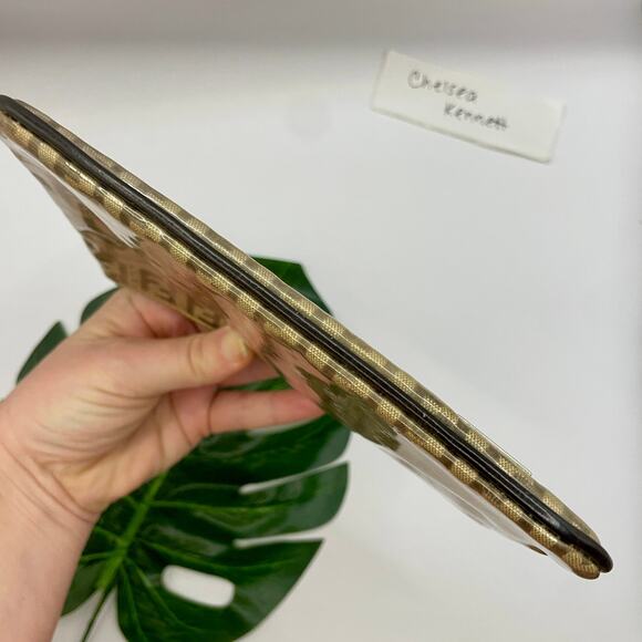 Fendi Zucca Monogram PVC Pouch Wallet Clutch Bag Cometic Toiletry F Logo Print - Picture 6 of 11